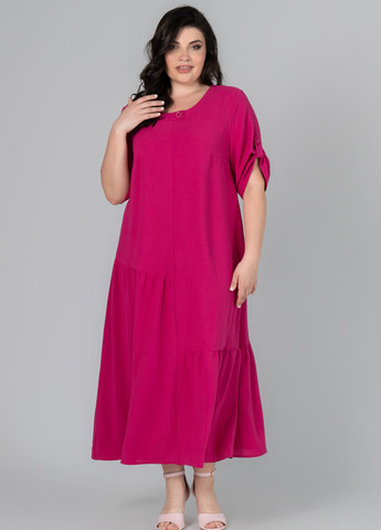 Фуксинова (кольору Фукія) кежуал сукня оверсайз A'll Posa однотонна