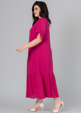 Фуксинова (кольору Фукія) кежуал сукня оверсайз A'll Posa однотонна