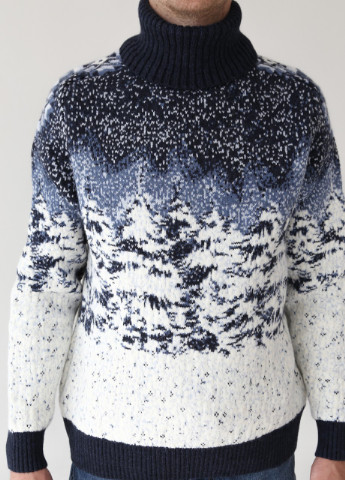 Белый зимний свитер мужской белый зимний с елками Pulltonic Прямая