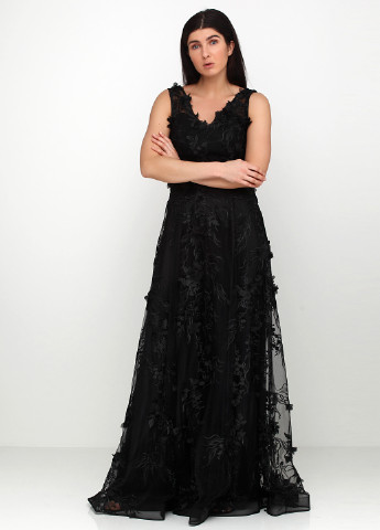 Черное вечернее платье Rengin фактурное