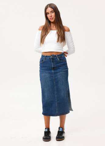 Синяя джинсовая однотонная юбка Icon
