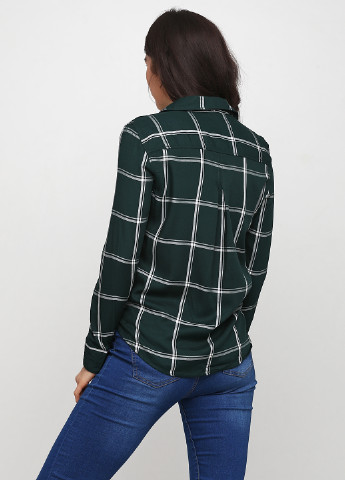 Темно-зеленая кэжуал рубашка в клетку H&M