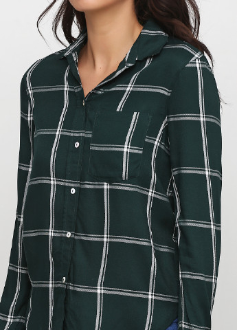 Темно-зеленая кэжуал рубашка в клетку H&M
