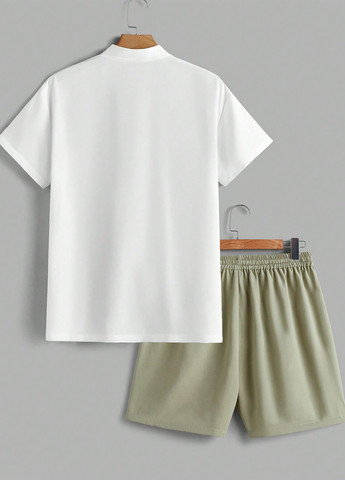 Комбінований літній костюм (сорочка, шорти) з шортами, з сорочкою SHEIN