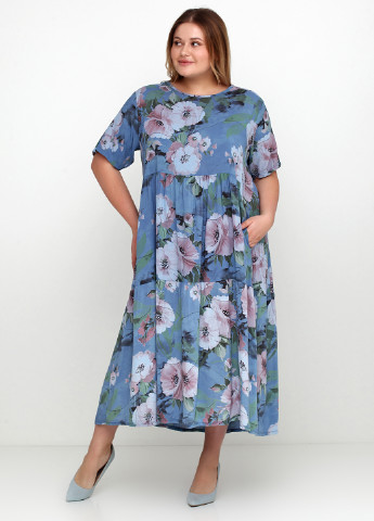 Синя кежуал сукня New Collection з квітковим принтом