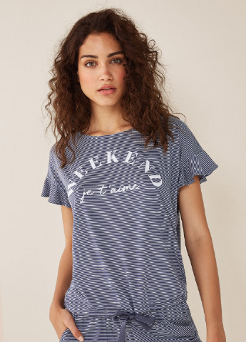 Синя всесезон піжама (футболка, штани) футболка + шорти Women'secret