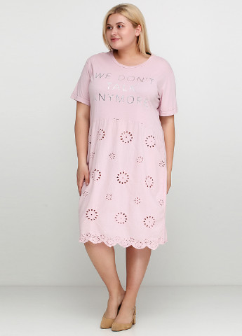 Светло-розовое кэжуал платье Made in Italy с надписью