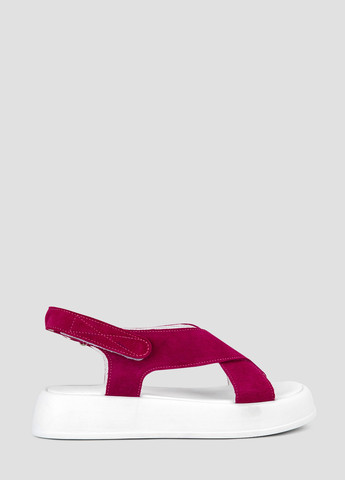 Малиновые босоножки Viscala на липучке с белой подошвой