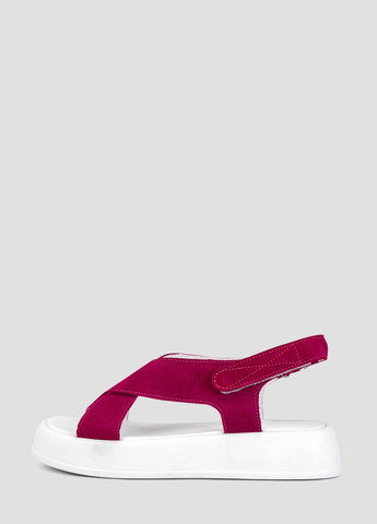 Малиновые босоножки Viscala на липучке с белой подошвой