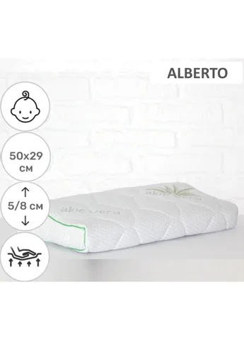 Подушка ортопедическая №6123 Green nature Alberto Kiddy 50х29х5 / 8 (2200003262773) Mirson (254083050)