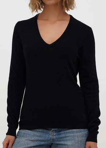 Черный демисезонный пуловер пуловер Sassofono