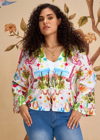 Комбинированная блуза SHEIN