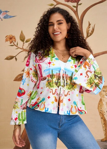 Комбинированная блуза SHEIN