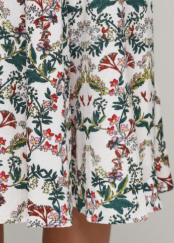 Молочная кэжуал цветочной расцветки юбка Compania Fantastica клешированная