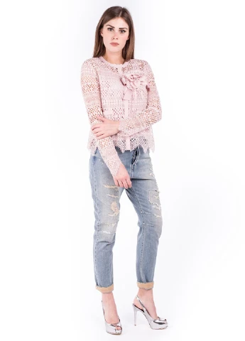 Розовый летний комплект (кофта, топ) Twinset