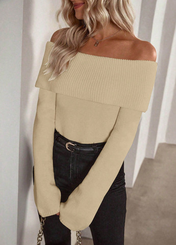 Світло-бежевий демісезонний светр SHEIN