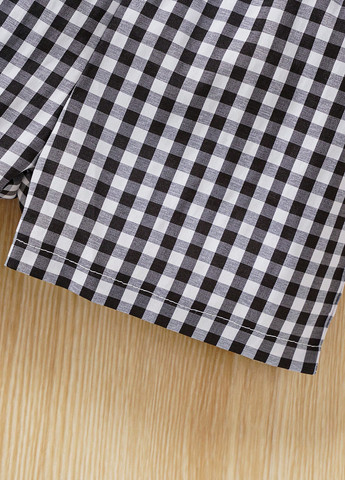 Черно-белый летний костюм (топ, шорты) SHEIN