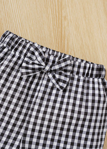 Черно-белый летний костюм (топ, шорты) SHEIN