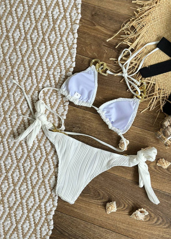 Білий літній роздільний купальник (ліф, трусики) бікіні, роздільний NOVA VEGA