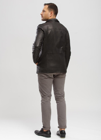 Чорна демісезонна куртка шкіряна Cvk brand
