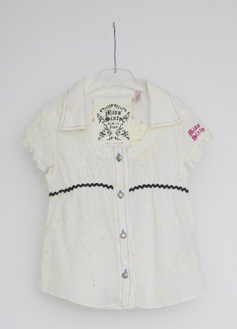Белая с надписью блузка с коротким рукавом Miss Sixty летняя