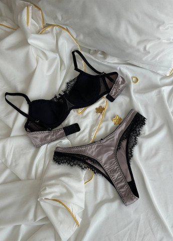 Серый демисезонный комплект (бюстгальтер, трусики) NOVA VEGA