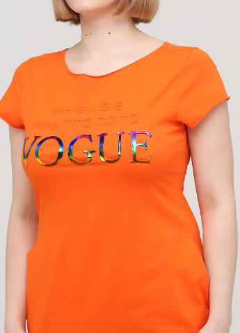 Оранжевое кэжуал платье платье-футболка Moda in Italy однотонное