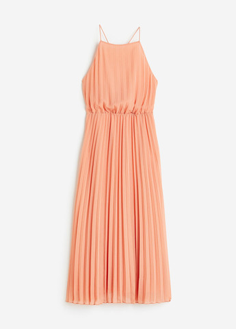 Персикова кежуал сукня плісована H&M однотонна
