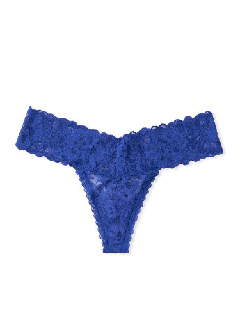 Труси Victoria's Secret стрінги однотонні сині повсякденні поліамід