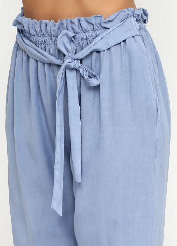 Голубые кэжуал демисезонные прямые брюки Made in Italy
