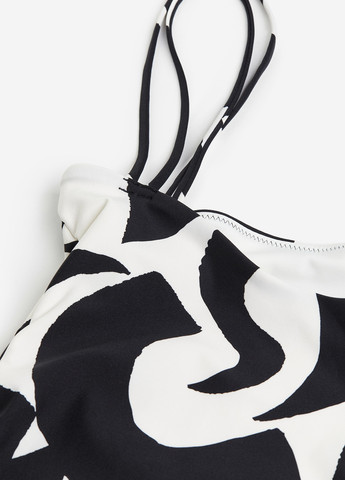 Чорно-білий літній купальник суцільний H&M