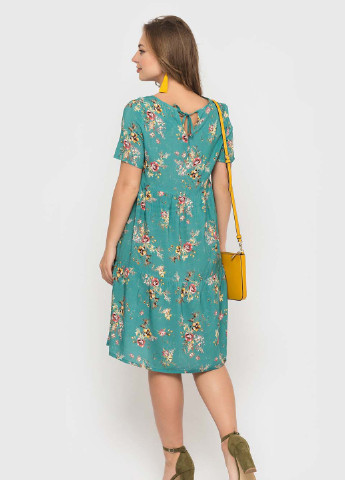 Мятное кэжуал платье колокол BeART с цветочным принтом