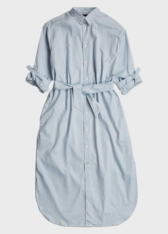 Голубое кэжуал платье рубашка G-Star Raw в полоску