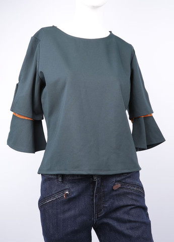 Темно-зеленая демисезонная блуза Hansoll Textile