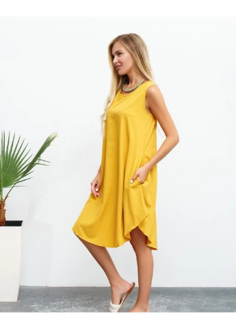 Комбінована повсякденний сукня 13462 xl блакитний ISSA PLUS однотонна