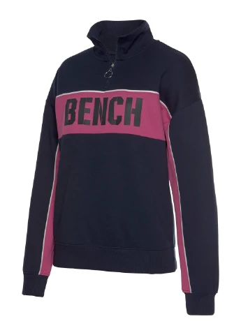 Темно-синий свитшот Bench надпись без декора (250582615)