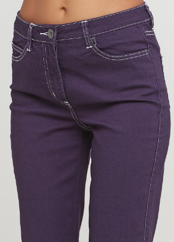 Джинси Ashley Brooke прямі однотонні фіолетові джинсові бавовна