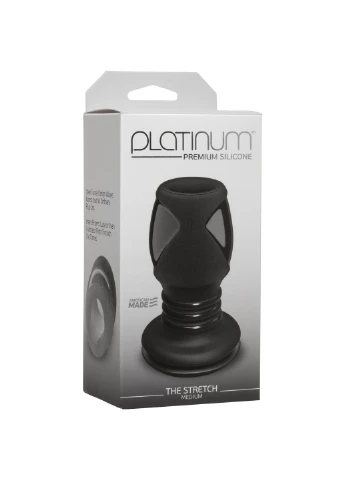 Анальный туннель Platinum Premium Silicone - The Stretch - Medium - Black Doc Johnson (255073528)