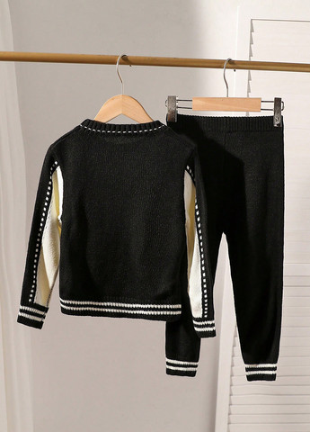 Чорний демісезонний костюм (джемпер, штани) брючний SHEIN