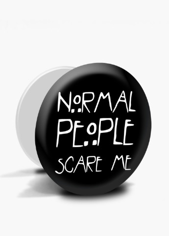 Попсокет (Popsockets) тримач для смартфону Американська історія жахів (American Horror Story) (8754-2701) Чорний MobiPrint (221548634)