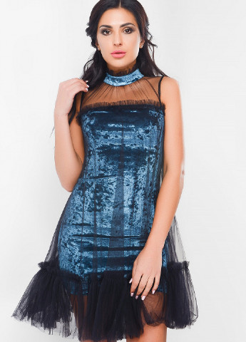 Темно-синя коктейльна сукня Carica однотонна