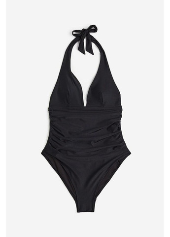 Черный летний купальник слитный, халтер H&M