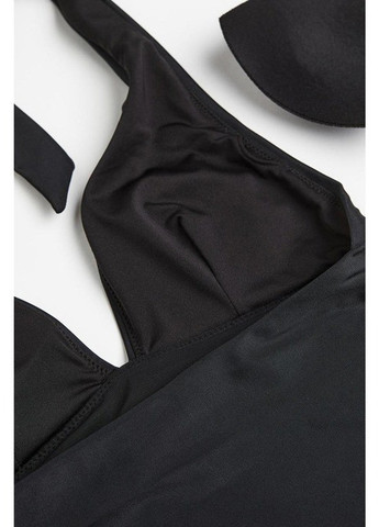 Черный летний купальник слитный, халтер H&M