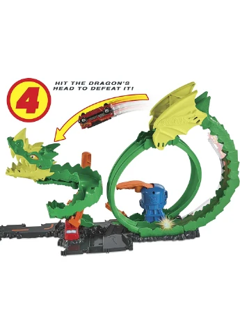Ігровий набір Трек Hot Wheels City Dragon Drive Firefight Атака вогняного дракона (HDP03) Mattel (255665084)