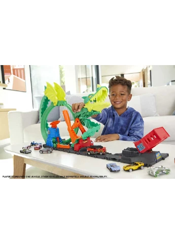 Ігровий набір Трек Hot Wheels City Dragon Drive Firefight Атака вогняного дракона (HDP03) Mattel (255665084)