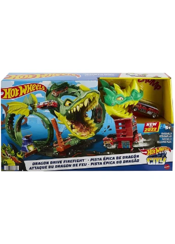Ігровий набір Трек Hot Wheels City Dragon Drive Firefight Атака вогняного дракона (HDP03) Mattel (255665084)