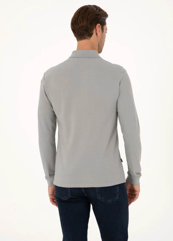 Серая футболка-поло для мужчин Pierre Cardin однотонная