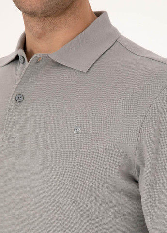 Серая футболка-поло для мужчин Pierre Cardin однотонная