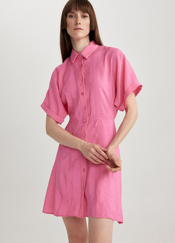 Рожева кежуал сукня кльош DeFacto однотонна