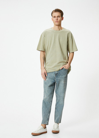 Серо-зеленая футболка KOTON